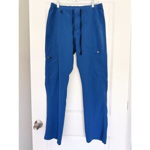 FIGS Technical Collection Mens L Blue Cargo Scrub Pants Stretch Drawstring